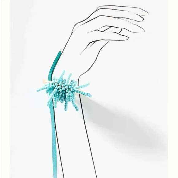 Anthropologie Beaded Fringe Cuff Bracelet - Picture 5 of 6